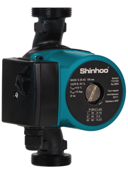 Насос для отопления SHINHOO BASIC S 25-4S 230V 180мм M227337 - фото 5314779