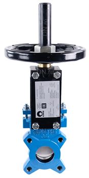 Задвижка шиберная ножевая CMO AB-01-HW(N)-E Ду80 Ру8 межфланцевая, клин - однодисковый, корпус - чугун, уплотнение - EPDM, со штурвалом D040-03299 - фото 5364206