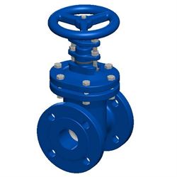 Задвижка клиновая Tecofi V3200 Ду250 Ру10 фланцевая, корпус - чугун, уплотнение - латунь, Тмакс=120°С, со штурвалом D040-05954 - фото 5365394