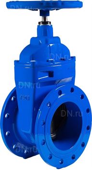 Задвижка клиновая REON RSV03 Ду350 Ру10 с обрезиненным клином, фланцевая синяя, корпус - чугун, уплотнение - EPDM D040-07008 - фото 5365619