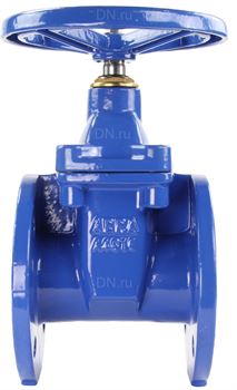 Задвижка с обрезиненным клином ABRA A40 Ду40 Ру16 синяя чугунная фланцевая со штурвалом D040-01508 - фото 5367895
