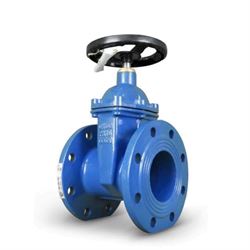 Задвижка с обрезиненным клином ТехГидроМаш 30ч39р Ду100 Ру16 фланцевая с открытой гайкой, корпус - высокопрочный чугун ВЧ50 (GGG 50), уплотнение - чугун ВЧ45 с покрытием из EPDM D040-07684 - фото 5372950