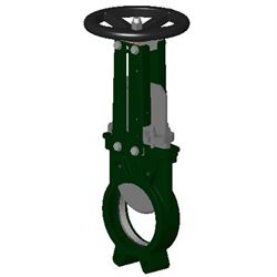Задвижка шиберная ножевая Tecofi VG 4400-001 Ду50 Ру10 односторонняя, межфланцевая, шпиндель - невыдвижной, корпус - чугун, уплотнение - металл, со штурвалом D040-05967 - фото 5374702