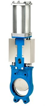 Задвижка шиберная ножевая Orbinox EX-01 Ду125 Ру10 фланцевая, клин - однодисковый, корпус - чугун, уплотнение - металл, с пневмоприводом D040-02782 - фото 5374922