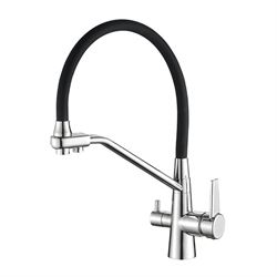 Смеситель для кухни AQUANIKA COMFORT хром/черный, AQC013CRBL T0053268 - фото 5406663