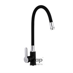 Смеситель для кухни FRAP 4042 гибкий излив чёрный T0010671 - фото 5407888