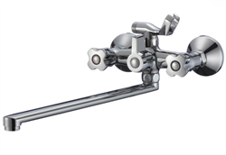 Смеситель для ванны Ростовская мануфактура кран-букса латунная с керам. пластинами, с акс., SL116-140 T0047118 - фото 5411307