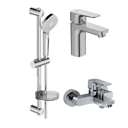 Комплект из смесителей Ideal Standard Set CERAPLAN III (BC560AA д/раковины + B0718AA д/ванны + B2621AA душ.гарнитур), BD005AA T0041419 - фото 5428305