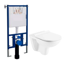 Комплект унитаз с инсталляцией Loranto Azario Pavia (круглый) безободковый с сиденьем микролифт, 4501+AZ-2142 T0062209 - фото 5438350