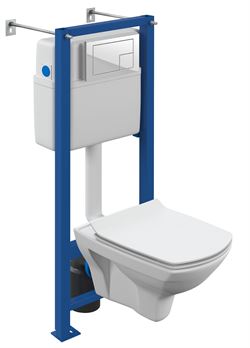Комплект унитаз с инсталляцией CERSANIT CARINA XL CO DPL EO slim с сиденьем дюропласт с микролифтом тонкое + VECTOR + кнопка CORNER, 64119 T0048000 - фото 5438480