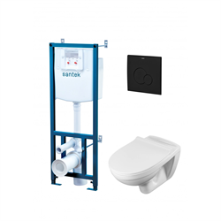 Комплект унитаз с инсталляцией Santek Бореаль с сиденьем дюропласт с микролифтом тонкое, инсталляция, панель чёрная матовая, 1WH501775 T0064240 - фото 5438547