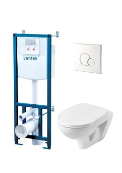 Комплект унитаз с инсталляцией Santek Бореаль Пэк хром 1WH501544 T0052236 - фото 5439403