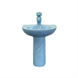 Раковина с пьедесталом COMFORTY комплект детский голубой: раковина 0991B с донным клапаном DK-02L + пьедестал P0991B + смеситель 01B, 00-00008356 T0047748 - фото 5442295
