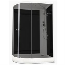 Душевая кабина DOMANI-SPA Delight 128 Slim R низкий поддон, черная стеклянная задняя панель, тонированное стекло, б/э, DS01DS128RLBT00 T0046604 - фото 5445552