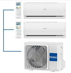 Мульти сплит-система на 2 комнаты Haier LEADER Super Match 2U50S2SM1FA-3/AS09TS6HRA-M*2шт M223716 - фото 5738729