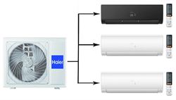Мульти сплит-система на 3 комнаты Haier Flexis Super Match 3U70S2SR5FA/AS25S2SF2FA-B/AS25S2SF2FA-W*2шт M223738 - фото 5739281