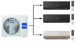 Мульти сплит-система на 3 комнаты Haier Flexis Super Match 3U70S2SR5FA/AS25S2SF2FA-G/AS25S2SF2FA-B*2шт M223742 - фото 5739557