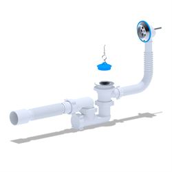 Сифон для ванны Ани Пласт 1 1/2*40*50 регулируемый с гибкой трубой, E255 T0032443 - фото 6094257