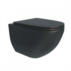 Унитаз подвесной Vinchi Teramo безободковый с быстросъемным сиденьем микролифт черный матовый VT11104H T0068713 - фото 6098816