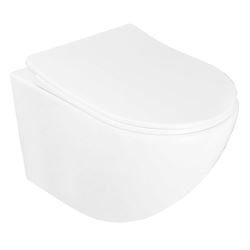 Унитаз подвесной AZARIO безободковый c сиденьем микролифт полипропилен PRO 480*360*350, CS-1049SB T0061660 - фото 6099211