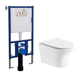 Комплект унитаз с инсталляцией Loranto Azario FRETTA ROUND безободковый, 4501+AZ-2617E T0062290 - фото 6102276