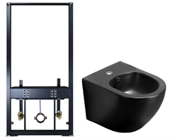 Комплект биде с инсталляцией AZARIO Grado чёрный матовый 480*370*325, AZ-8040-1001/F-0053-0025+AZ-0046-BN T0061229 - фото 6103151