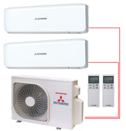 Мульти сплит-система на 2 комнаты Mitsubishi Heavy Free Match SCM40ZS-W/SKM20ZSP-W*2шт M25835 - фото 6204152