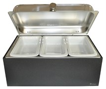 Мармит для сервировки Pintinox Caleido GN1/3-65 с горелками, на подставке, цвет кофе E247339
