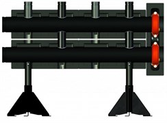 Распределительная гребенка Meibes BigFixLock 2 х4 , 2вых., сталь черная M66457.0