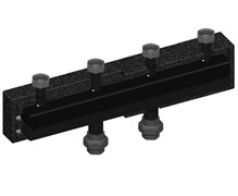 Распределительная гребенка Meibes MeiFlow M 1 1/2 х1 1/2 , 2вых., сталь черная M66301.80