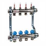 Коллектор Watts HKV 2013A-VA 1 х3/4 , 4вых., c клапанами, с расходомерами, сталь нерж., (компл) 10070002