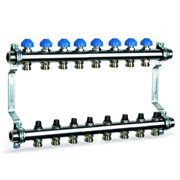 Коллектор Watts HKV 2010-VA 1 х3/4 , 8вых., c клапанами, сталь нерж., (компл) 10012361