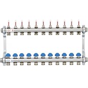 Коллектор Watts HKV 2013A-VA 1 х3/4 , 11вых., c клапанами, с расходомерами, сталь нерж., (компл) 10070009