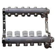 Коллектор Sanext 1 х3/4 , 5вых., c вентилями, сталь нерж., белый, в сборе 8595