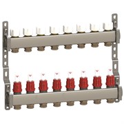 Коллектор General Fittings CX 1 х3/4 , 8вых., c клапанами, с расходомерами, сталь нерж. RBR91612400800