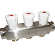 Коллектор Sanext 1 х3/4 , 3вых., c вентилями, сталь нерж., белый 8113