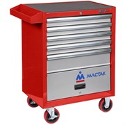 Тележка инструментальная Мастак, 5 ящиков и отсек, красная 180-016162