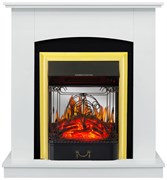 Пристенный электрокамин Royal Flame Barсelona дуб белый с очагом Majestic FX M Brass/Black M233308