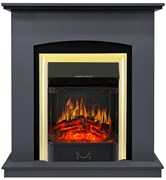 Пристенный электрокамин Royal Flame Barсelona дуб серый с очагом Majestic FX Brass/Black M233315