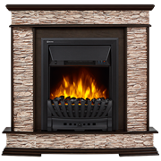 Комплект электрокаминов с искусственным камнем Electrolux EFP/P-1020LS с порталом Firelight Scala Classic сланец скалистый бурый, тёмный дуб M134354
