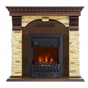 Комплект электрокаминов с искусственным камнем Royal Flame Dublin арочный сланец темный дуб с очагом Aspen Black M129646
