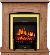 Пристенный электрокамин Royal Flame Barcelona дуб табачный с очагом Fobos FX Black/Brass M217885