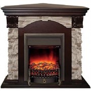 Камин угловой для дома электрический Real-Flame Dublin ROCK Corner STD/EUG 24 AO с очагом Fobos s Lux BL/BR, Majestic s Lux BL/BR M67396