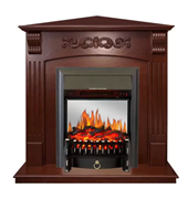 Угловой электрокамин Royal Flame Sorrento угл.(Орех) c очагом Fobos FX Black/Brass M210710