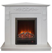 Угловой камин электрический с эффектом пламени Real-Flame Dominica Corner STD/EUG WT с очагом Eugene M66259 Угловой камин электрический с эффектом пламени Real-Flame Dominica Corner STD/EUG WT с очагом Eugene M66259
