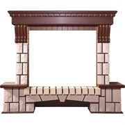 Широкий портал InterFlame Экстер под очаги Panoramic 28 LED FX Sirius 30 LED FX Jupiter FX (белый, бежевый, бежевый с патиной) M65581