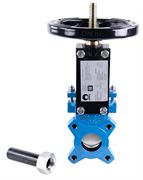 Задвижка шиберная ножевая CMO AB-01-HW(N)-E Ду50 Ру8 межфланцевая, клин - однодисковый, корпус - чугун, уплотнение - EPDM, со штурвалом D040-03297