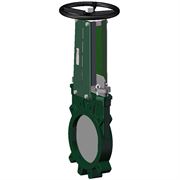 Задвижка шиберная ножевая Tecofi VGB4400-001N Ду100 Ру10 двусторонняя, межфланцевая, шпиндель - невыдвижной, корпус - чугун, уплотнение - нитрил, со штурвалом D040-06548