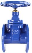 Задвижка с обрезиненным клином ABRA A40 Ду65 Ру16 синяя чугунная фланцевая со штурвалом D040-01518