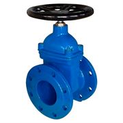 Задвижка клиновая 30ч39р DN GVWN1414E-2W-F-S blue Ду40 Ру16 фланцевая, корпус - чугун GGG50, уплотнение - EPDM, со штурвалом и невыдвижным штоком, цвет - синий D040-07247